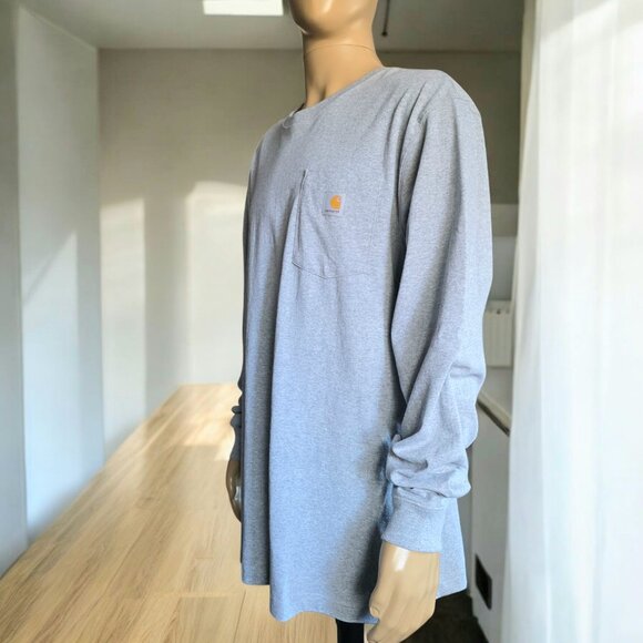 NWOT CARHARTT ( LG TALL ) Heather Grey Loose Fit Midweight L/S Pocket T-Shirt - Picture 3 of 7